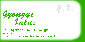 gyongyi kalus business card